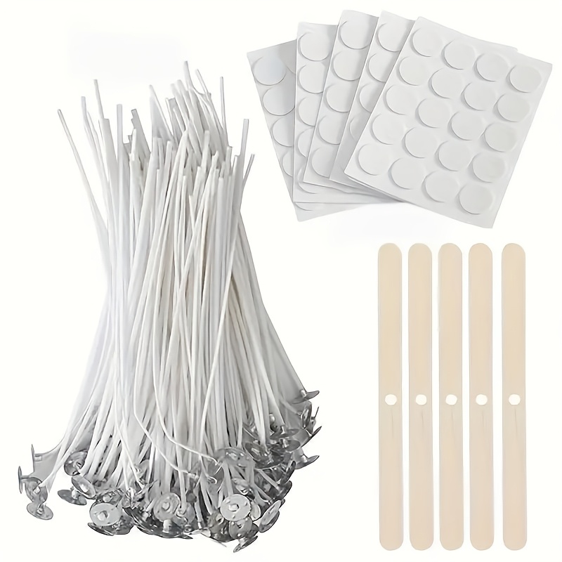 115pcs candle making kit 50pcs wicks in 10cm 15cm 20cm 60pcs wick candle stickers 5 wooden wick holders for soy and  
