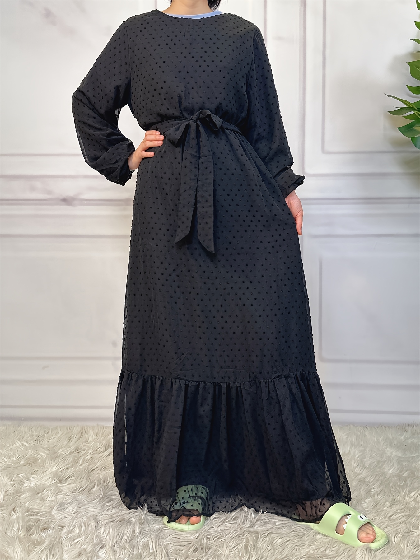 long autumn dress islam fashion women long lantern sleeve dress abaya autumn