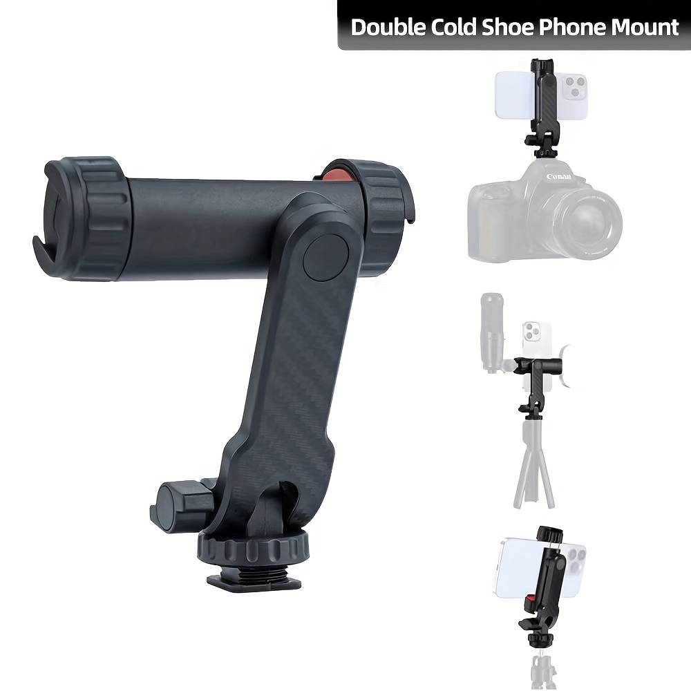 TEMU Shoe Phone Mount Holder 360Â° Rotatable Phone Tripod Mount With Cold Shoe Mounts For Iphone 16 Smartphone Vlog
