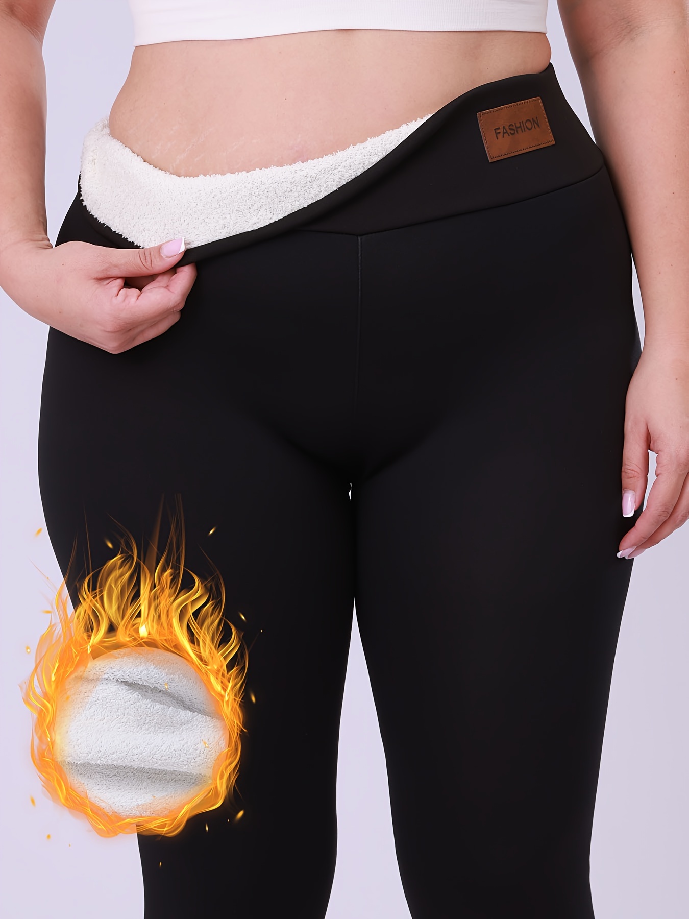 Women's Plus Size High-Waisted Thermal Leggings