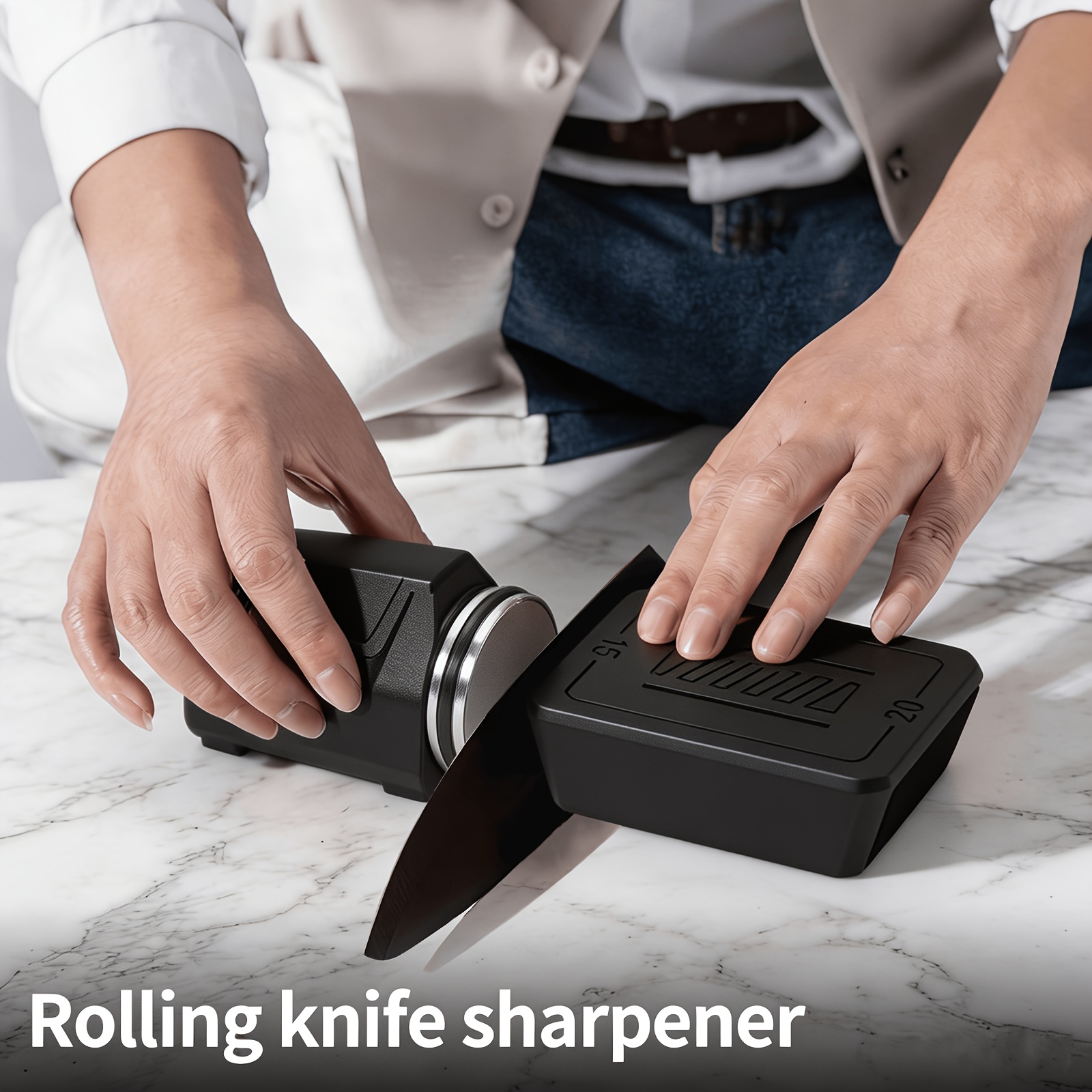 innovative magnetic knife sharpener premium rolling magnetic sharpener with 240 replacement head sponge for chef   steel knives