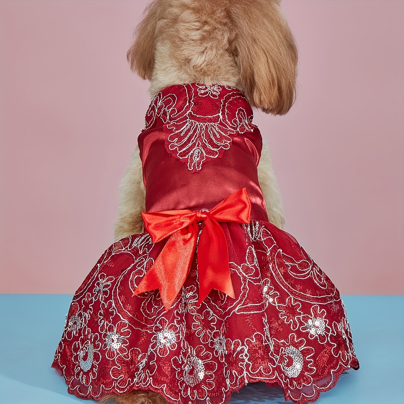 open lace back dress Red Organza Embellished Lehenga Set