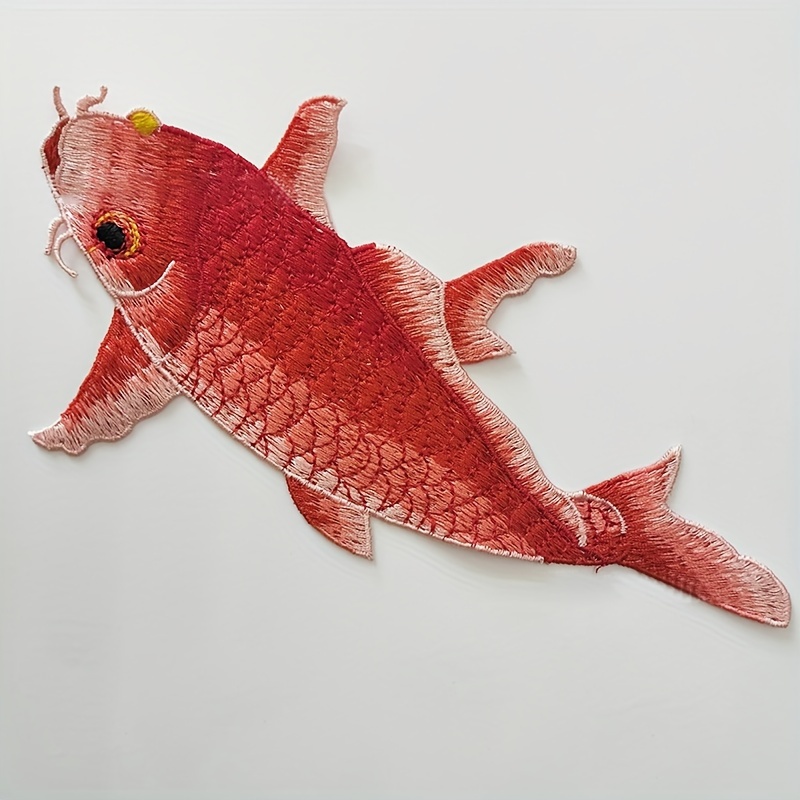 5pcs Koi Fish Embroidered Patches For Clothing, Dresses, And Jeans Decoration