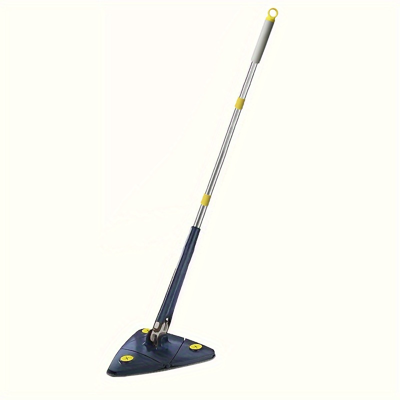 E-shop 1 Set, Dreieckiger 360° drehbarer Reinigungsmopp mit langem Griff - Freihändige Reinigung, Dual-Use für nasse & trockene Böden, Wände, Decken,