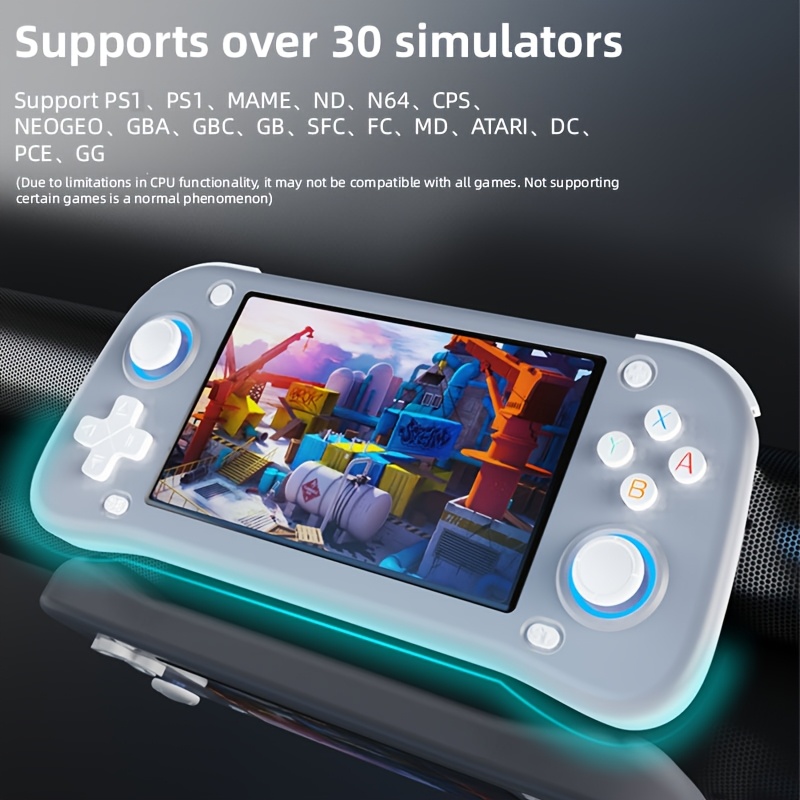 2025 Upgraded XF43 Horizontal Handheld Gaming Console | Portable Open-source Linux System, IPS HD 4K Display, Dual Joysticks, USB Charging, Rechargeable Battery, Includes 64GB and 128GB Cards, Ideal for Travel, 4.3-inch Screen