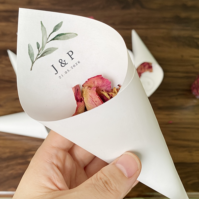 TEMU 30pcs Custom Name Date Petal Paper Tubes, Unique Diy Petal Paper Tubes, Very Suitable For Valentine's Day, Bridesmaid Gift Party, Christmas,