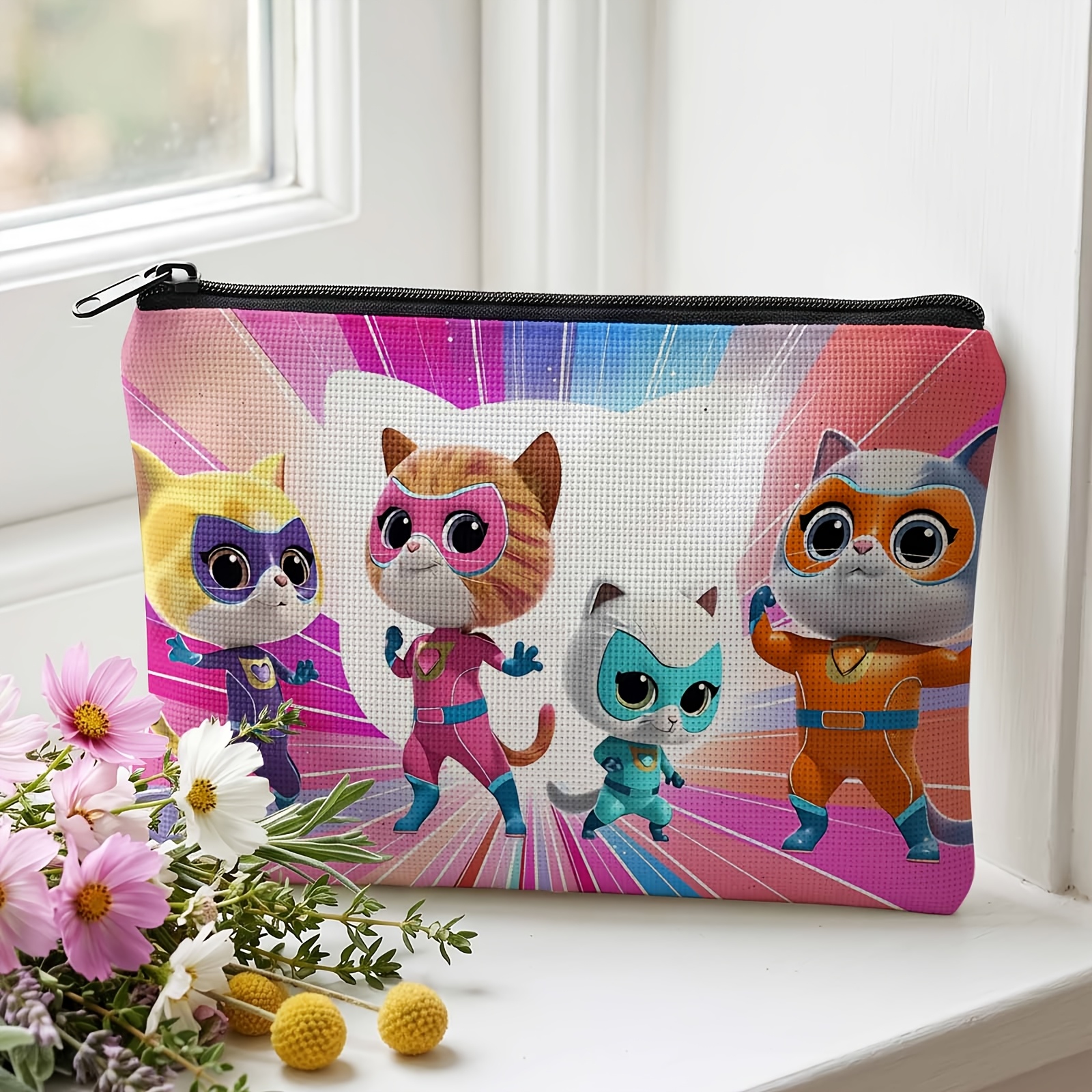 TEMU 1pc Durable Cosmetic Bag With Squad Pattern, Travel Toiletry Bag And Storage Pouch, Daily Cosmetics Organizing, Ideal Gift For Family, And