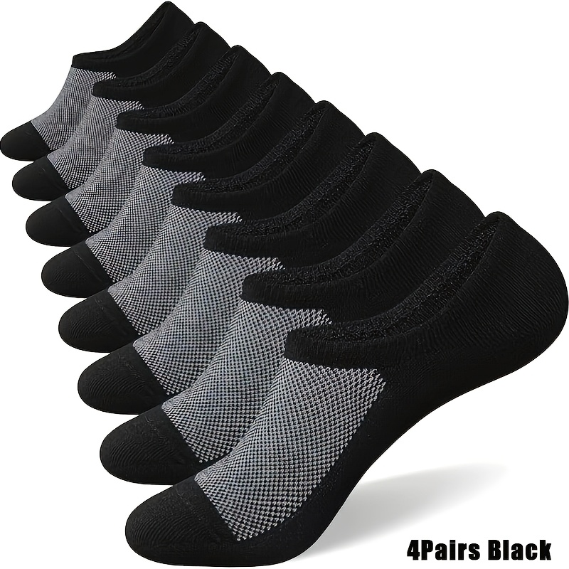 TEMU Men's Invisible Socks In 3/4/6 Pairs, Featuring A Low Cut Design With A Shallow Mouth, Made From High-quality Materials. Ankle Socks Are