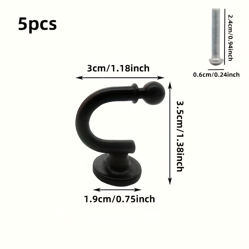 5pcs Vintage Modern Minimalist Alloy Round European-style -hole Wall Hook With Curved Arc, Alloy Curtain Accessory Handle, Drawer Pull