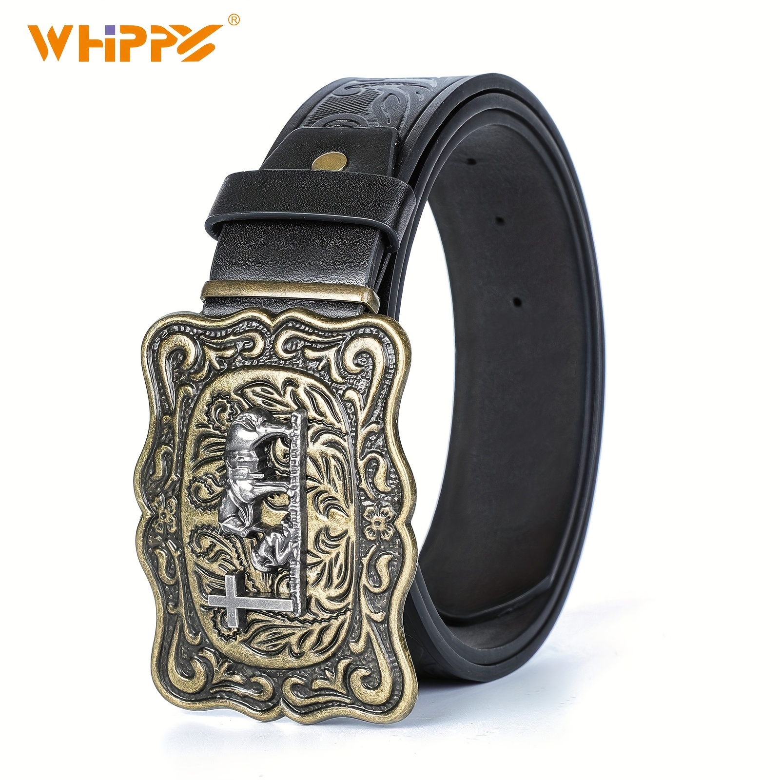 4523 Cowboy Western Belts For Men Women Buckle Belt Country WHIPPY Western Genuine Leather Belt for Women Men Cowgirl  main image 3