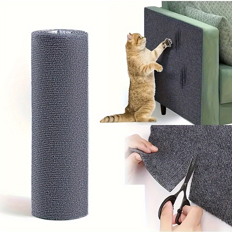 

1pc Self-adhesive Cat Scratch Mat, Durable Sisal Furniture Protector, Diy Customizable Cat Scratching Pad For Couch, Sofa, And Carpet Protection