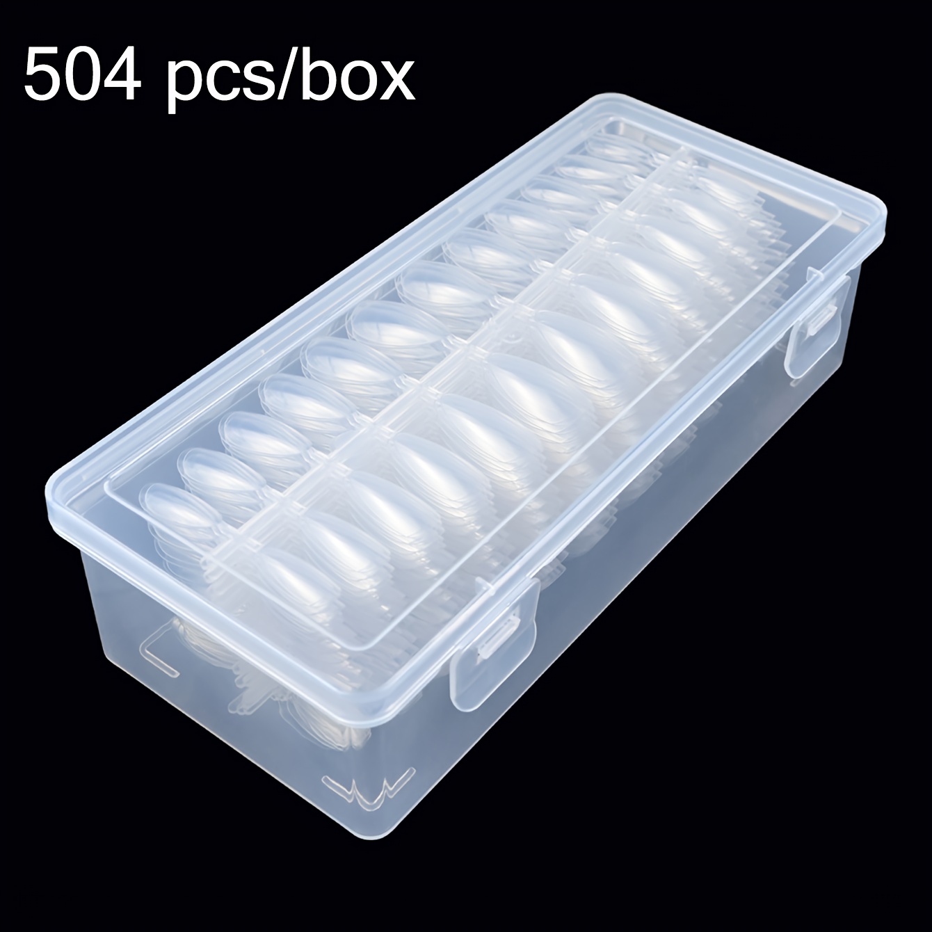 TEMU Ultra-thin Seamless Transparent Press-on Nails, No Filing Required, Almond, Tapered Square, Short Stiletto, Short Ballet, 504pcs Per Pack