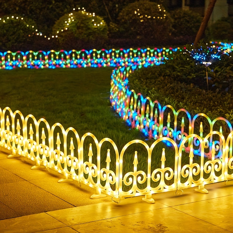 

8pcs Solar Christmas Fence Lights Holiday Decorations, Outdoor Courtyards, Gardens, Lawns, Small Path Lights, Atmosphere Lights