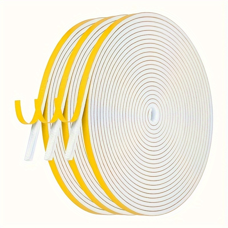 

15m Self-adhesive Weatherproof Sealing Tape For - 6mm Wide, 3mm Foam Rubber Strip For Insulation, Air Conditioning Leak, White