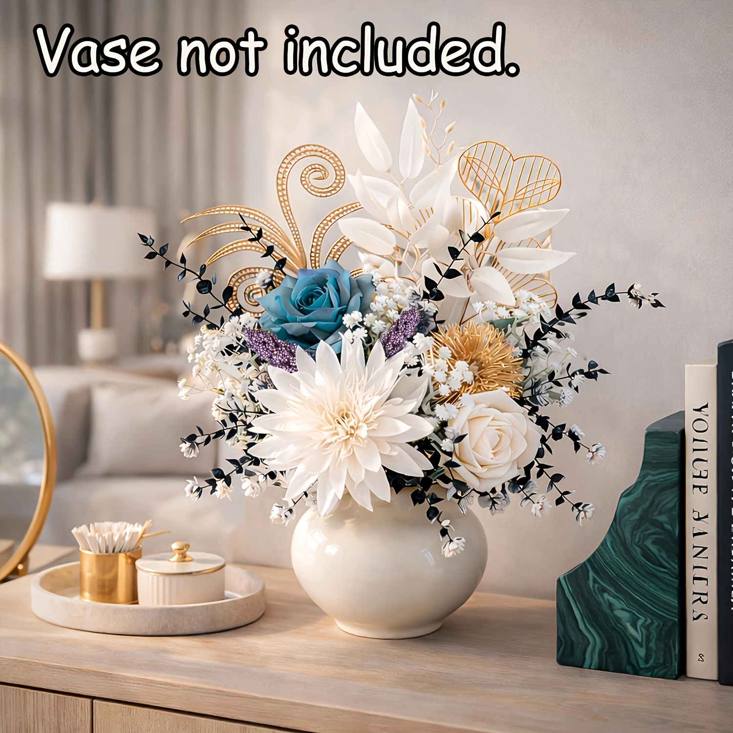 A Bunch Of Slightly Cold- Desktop Flowers | Roses, Snowdrop, Cloud Feather Flowers, Micro-spike Grass, Foggy Grass, Leaves, Deep Feather Leaves And Golden Arc Twigs Combination
