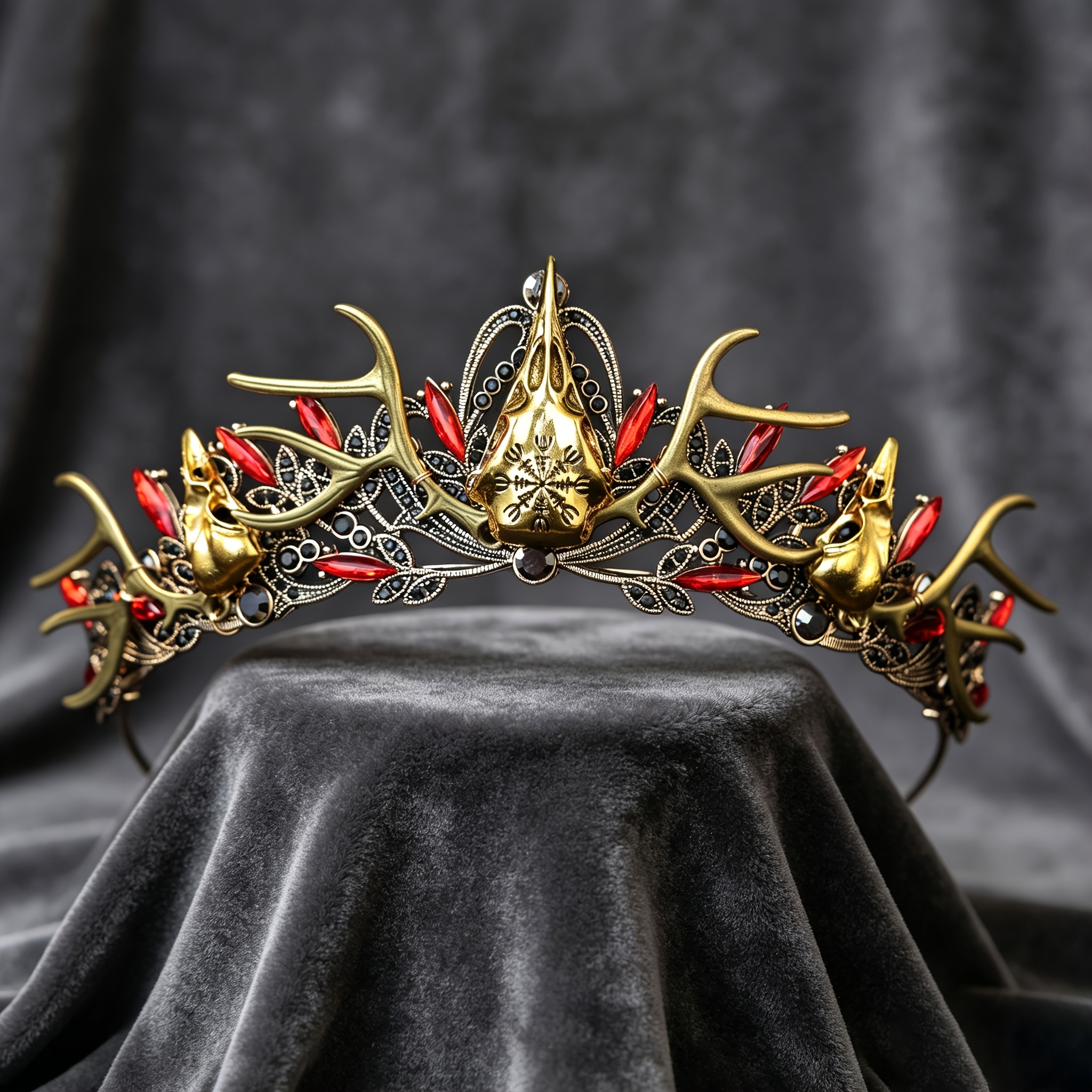 TEMU 1pc Gothic Viking Antler Crown With Transparent Horns - Medieval Headpiece Suitable For Halloween Costumes, Role-play, Weddings & Themed Parties