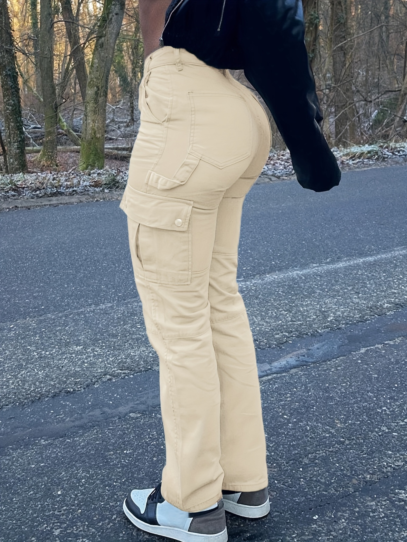 pantalon cargo taille haute vintage femme Temu Canada