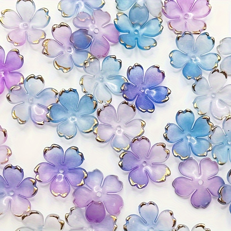 50pcs set decorative bead flower exquisite golden plated petal diy bracelet necklace phone chain crossbody accessory set