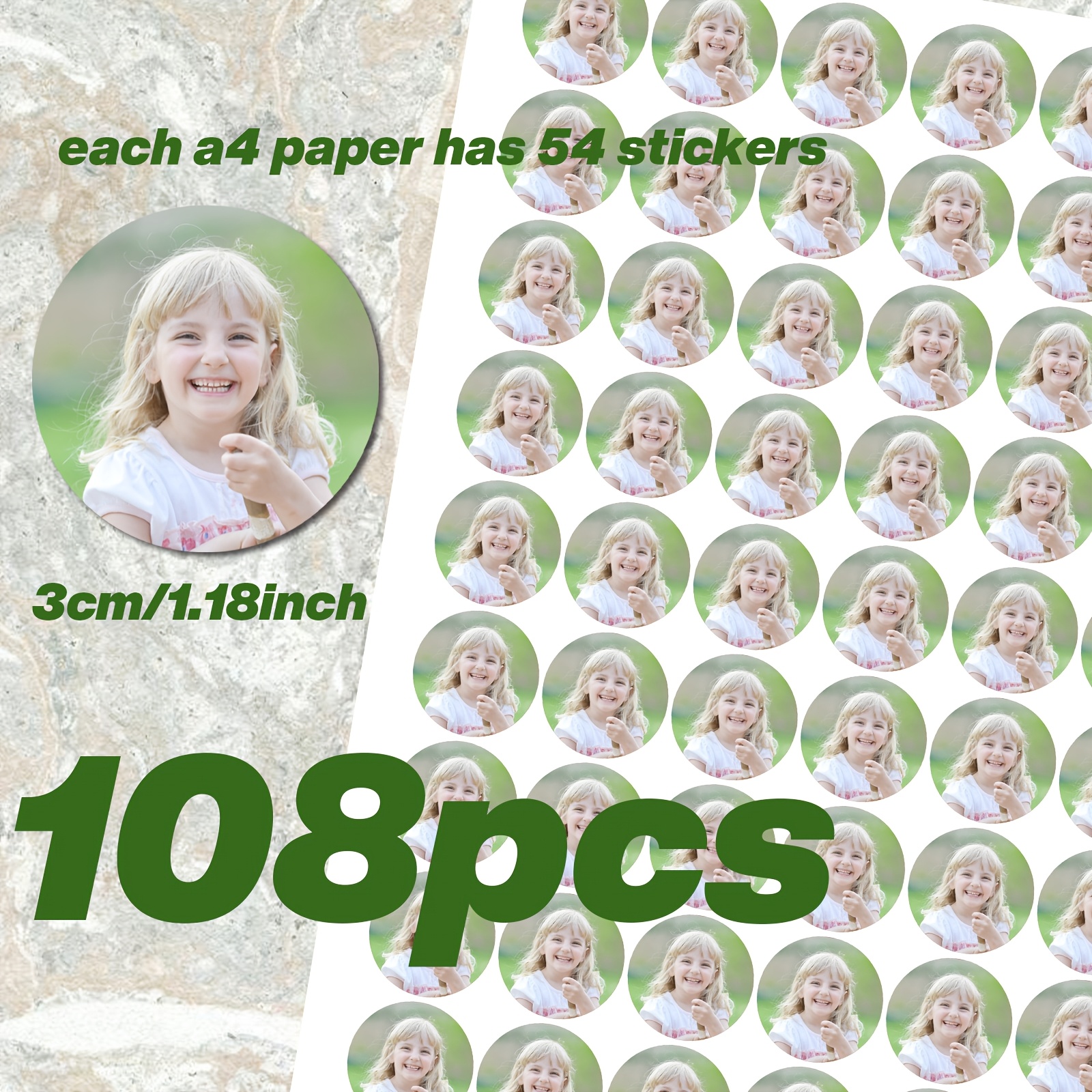 TEMU Custom Picture Stickers/custom Photo Stickers Printed On Paper- Perfect For Graduations, Weddings, Birthdays, Pets, Logos/round Image Label