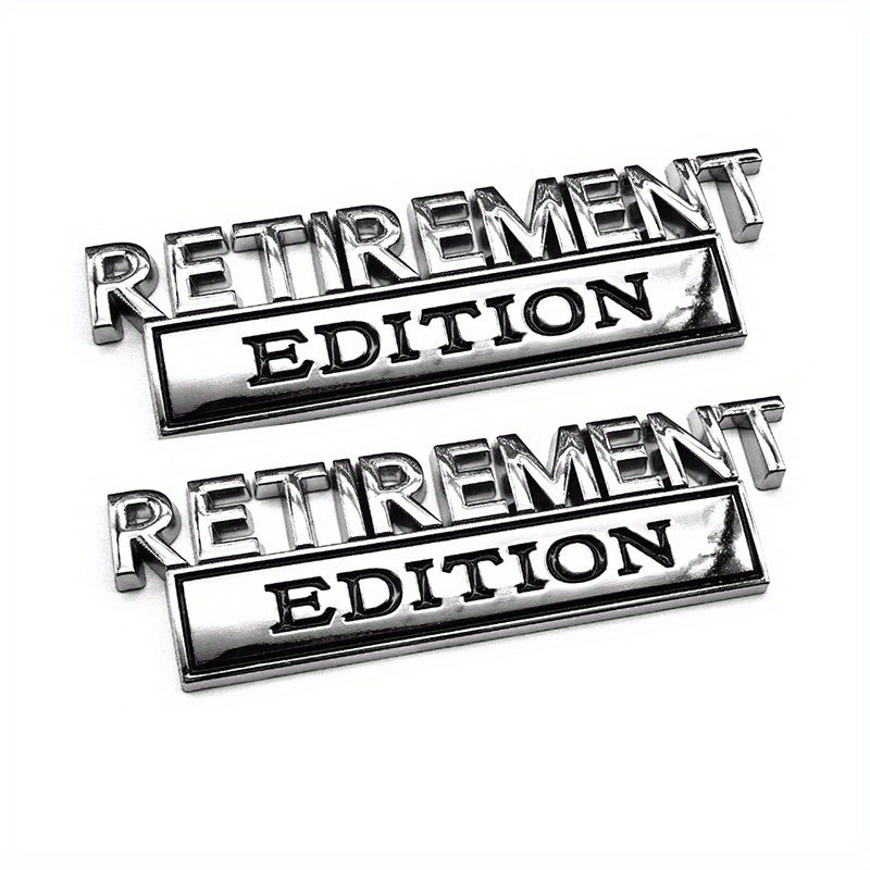 TEMU 2pcs Retirement Edition Emblem Badge Decal Car Truck Replacement For Universal Vehicle Suv Motorcycle Bike Accessories TEMU 2pcs Retirement Edition Emblem Badge Decal Car Truck Replacement For Universal Vehicle Suv Motorcycle Bike Accessories