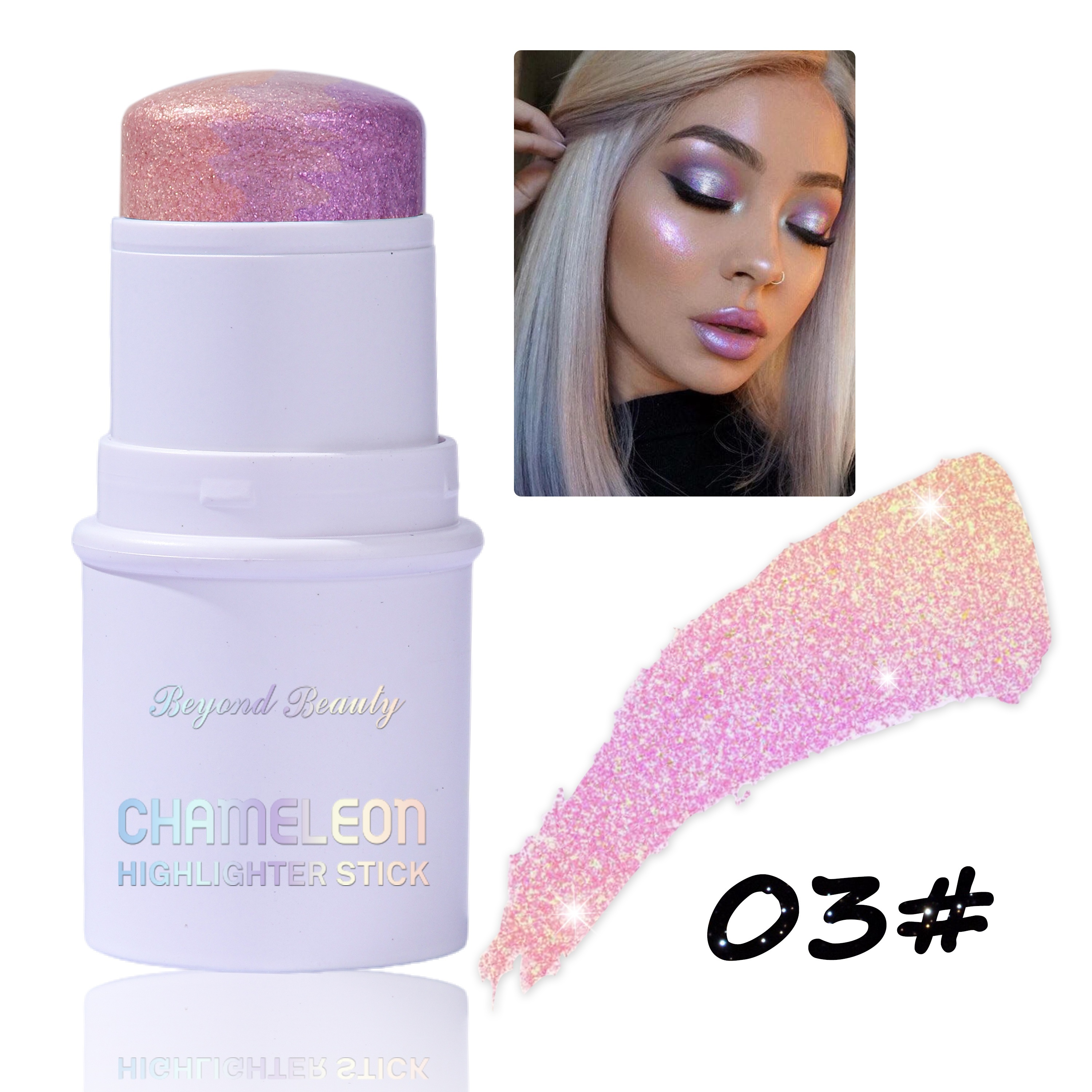 Holographic Glitter Chameleon Face Makeup, Shimmering Highlighter, Metallic Chameleon , Facial , Festive Makeup For Face And Body