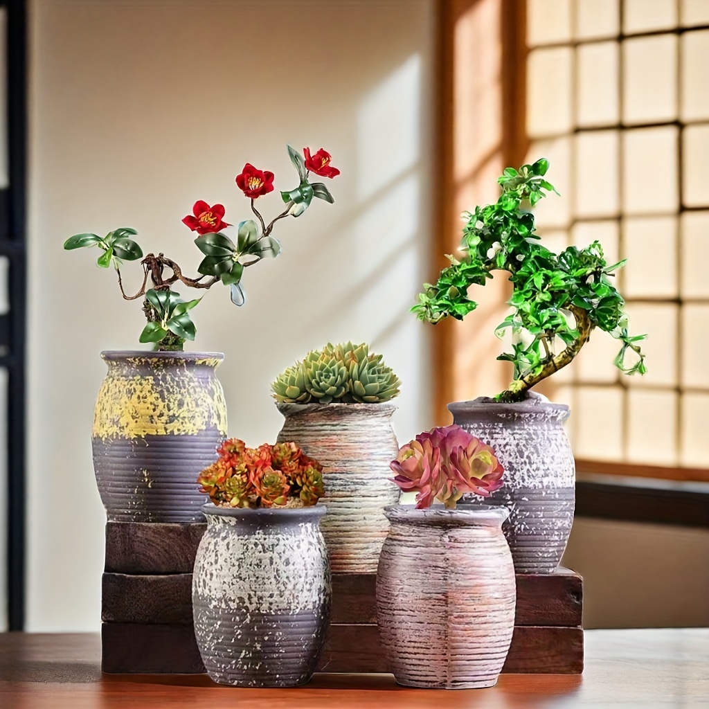 NICETOW Vasi per Piante grasse in Ceramica con drenaggio, vasi per Piante Piccoli dei Cartoni Animati, Mini vasi da Fiori per Desktop Vaso per Cactus a Forma di Fungo per Regali da