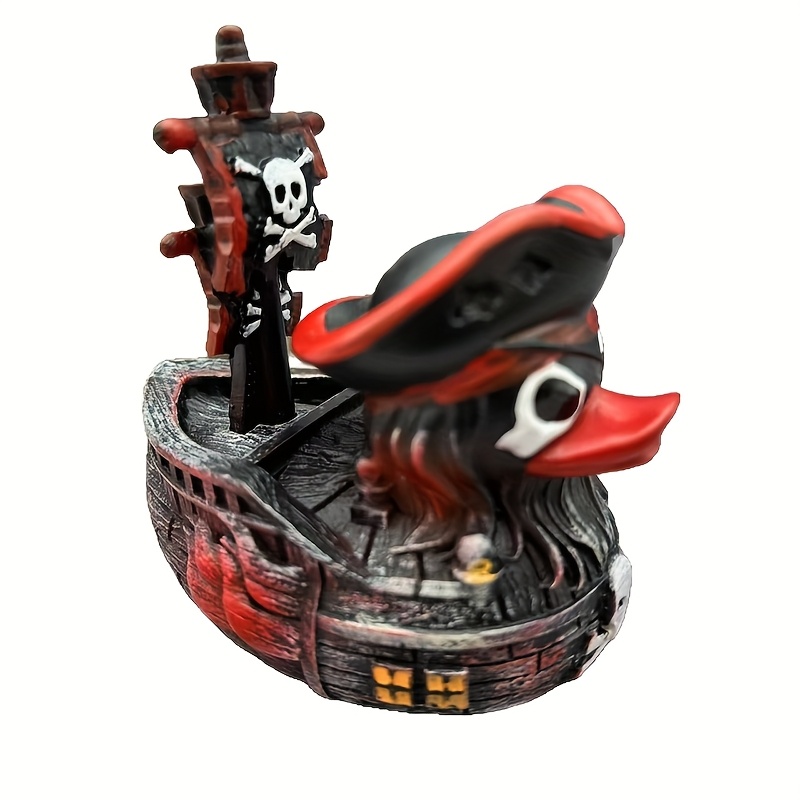 1pc, Handcraft Pirate Ship Duck Resin Art Craft Ornament, Pirate Ship Duck, Home Office Desktop Decoration Gift For Halloween Thanksgiving Christmas Decorations Collectible Figurines