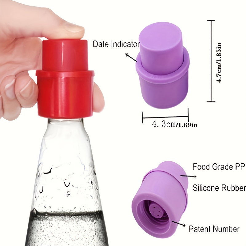 1pc ABS Vacuum Beverage Soda Fresh-keeping Bottle Lid - Press Inflatable Airtight Cap, Foaming Stopper Protector, Dust-Proof & Leak-Proof Sealing Cap for Soda Drinks, Reusable Beverage Cap|Inflatable Bottle Cap|Durable Beverage Cap
