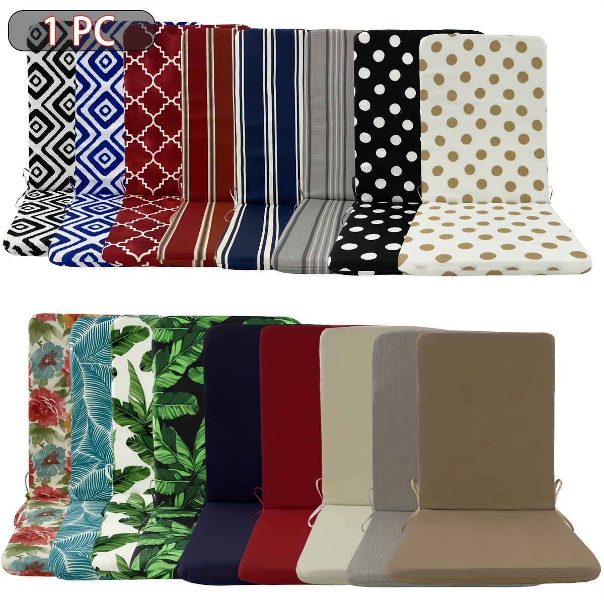 1pc Indoor Outdoor Rocking High Back Chair Cushion, with Foam Fill,   Deep Seating Rocking Chair Patio Pad Chaise Lounge Sun Lounger Chair Cushions Seat Back Cushions for Outdoor Furniture Chair(Only Cushion)
