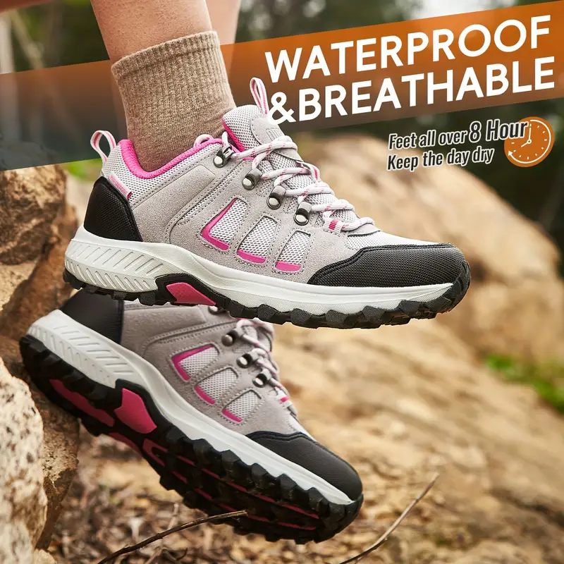 Waterproof Hiking Shoes For Women, Lightweight Anti Slip Outdoor Sports  Shoes For Trail Running Hiking Camping