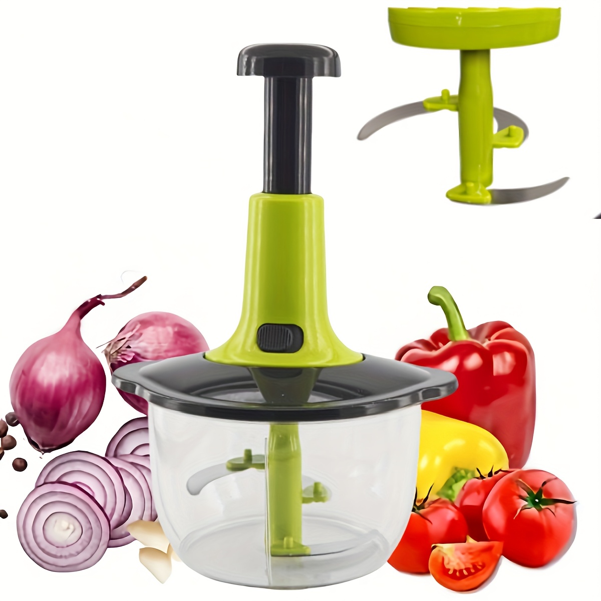 1pc   metal   chopper straight   multi function manual press chopper for vegetables fruits herbs meat mash salad   salsa essential kitchen tool for   details 4