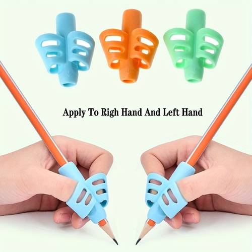 5pcs random pen holders innovative writing assistance grip devices pen racks posture correction finger gripers products suitable for left handed or right handed