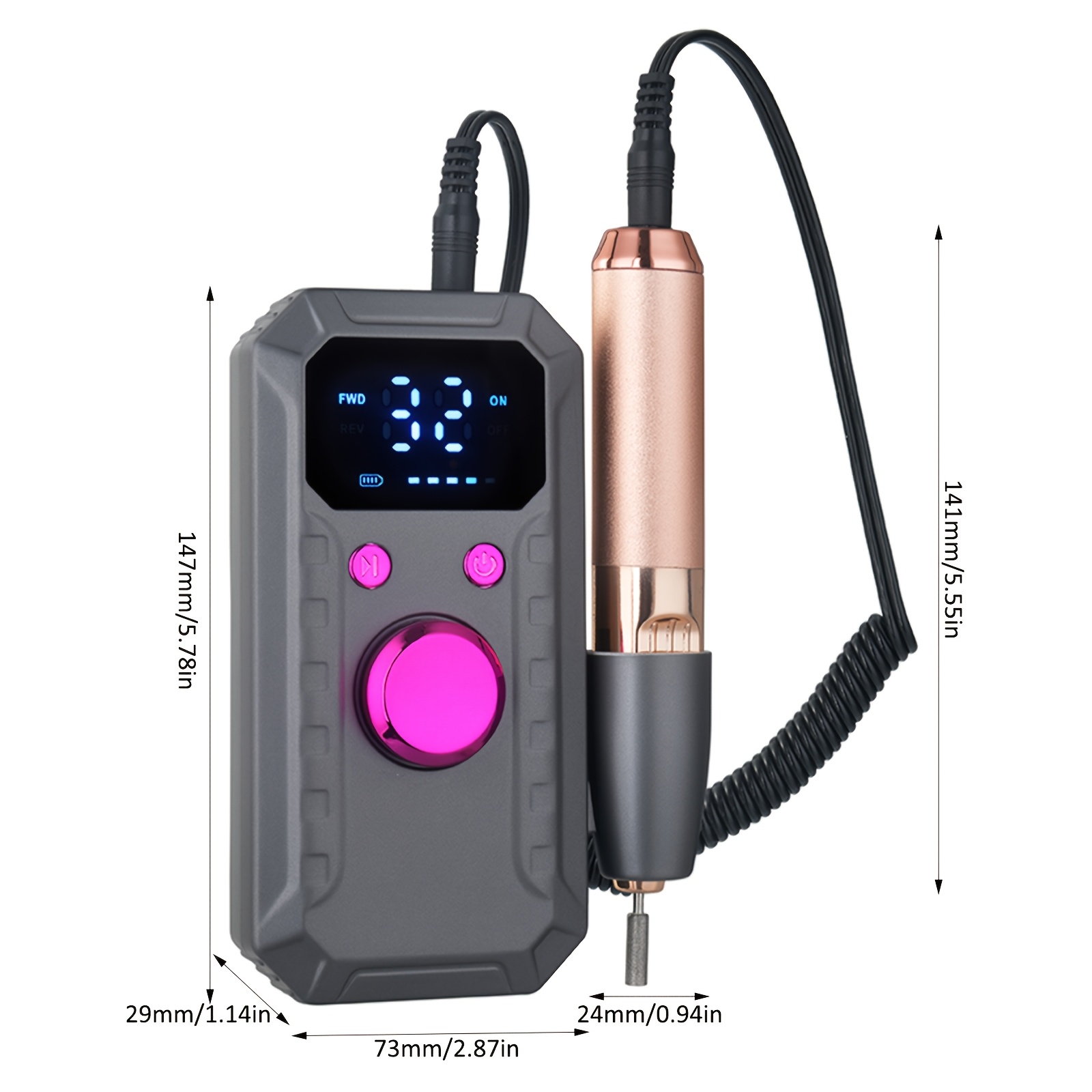 Professional Electric Nail Drill Machine with 32-Speed Adjustable Output & 11 Drill Bits