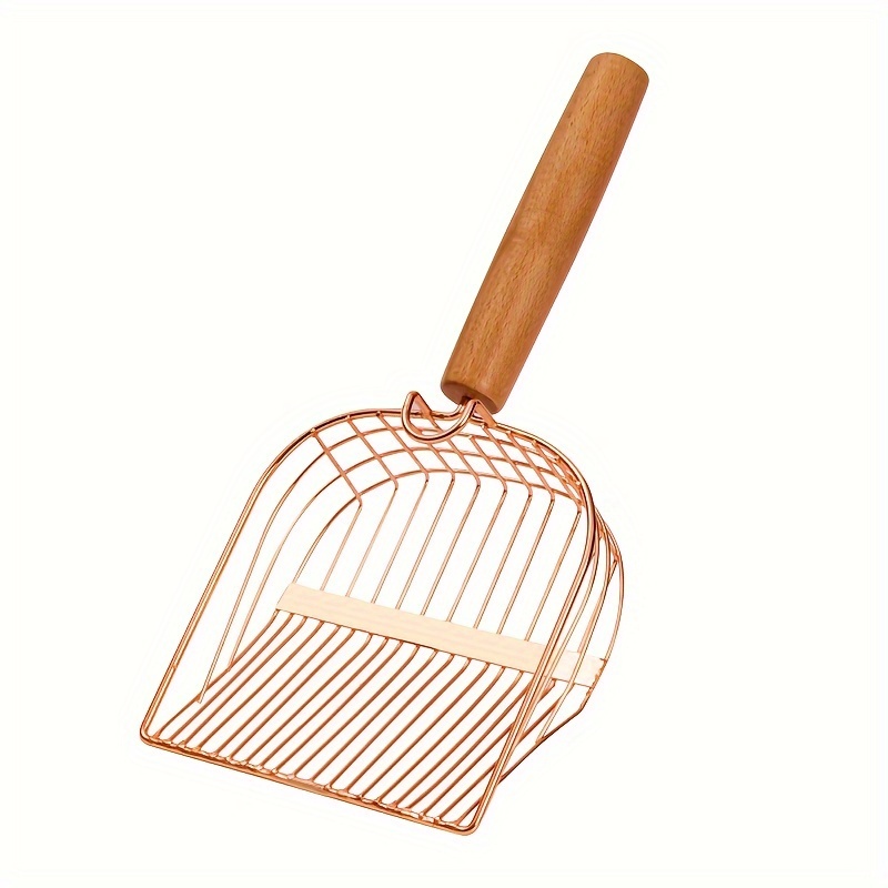 

Pelle à Litière pour Chat en Acier Inoxydable Doré Rose de Grande Taille avec Fine - Pelle à Déchets pour Animaux de Compagnie en Métal