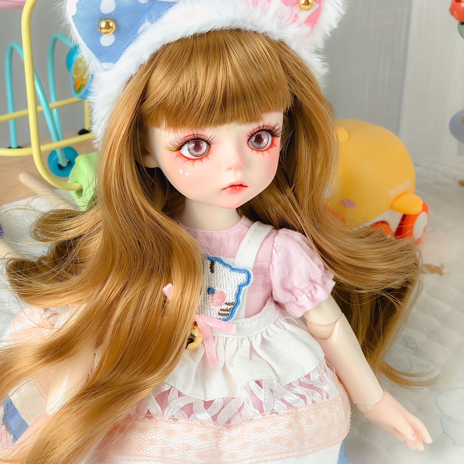doll wig 1/4 bjd hair curly soft doll wig suitable 1/4 bjd Temu