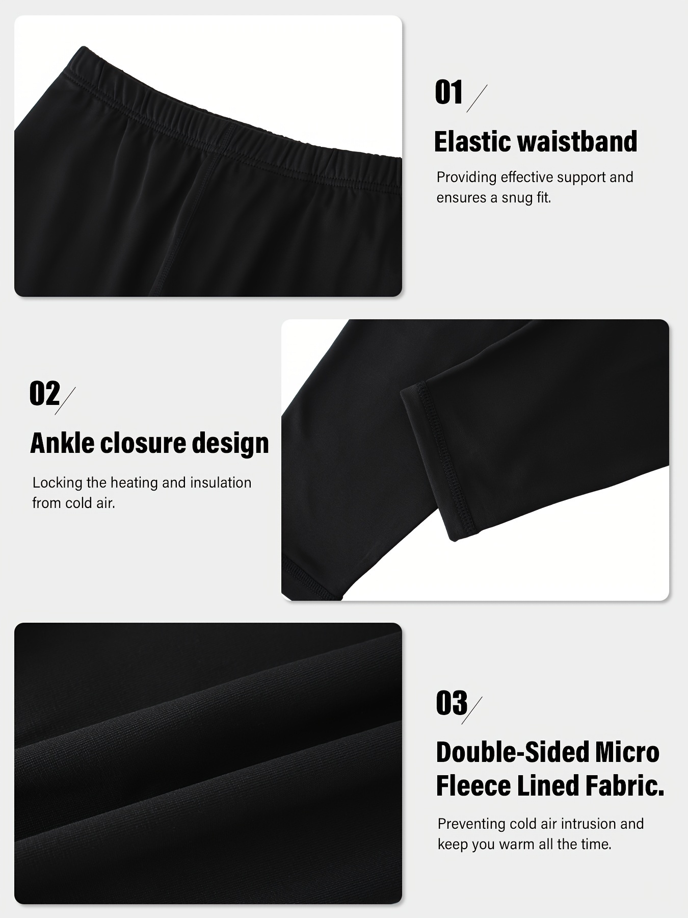 طقم ملابس حرارية مكون من قطعتين للنساء بلون سادة، بلوزة بأكمام طويلة ورقبة دائرية وسراويل ضيقة مبطنة بالقطيفة، تفاصيل ملابس حرارية للنساء 0