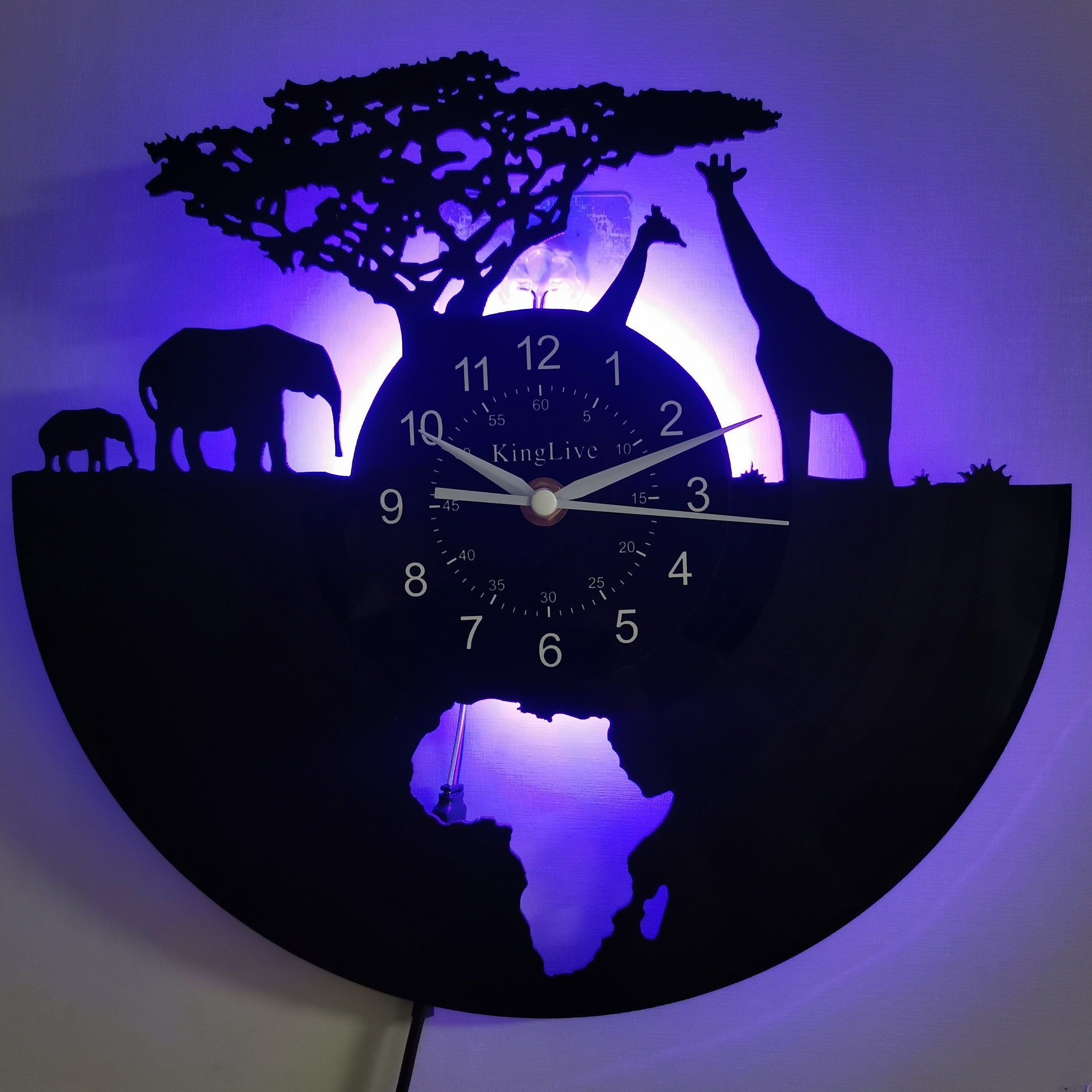 

1pc Vinyl Record Wall Clock, Giraffe Theme Wall Clock, Silent Clock, For Birthday, For Living Room Bedroom, Room Home Decor, Kitchen Office Decor, Mother's Day New Year Easter Gift