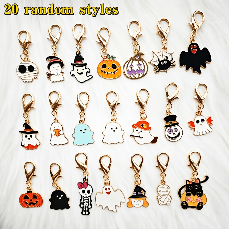 TEMU Random 20pcs Styles, Fun Halloween Keychain Set, Halloween , Bag Charms Niche Keychains, Halloween Elements Hanging Ornaments Craft Keychains