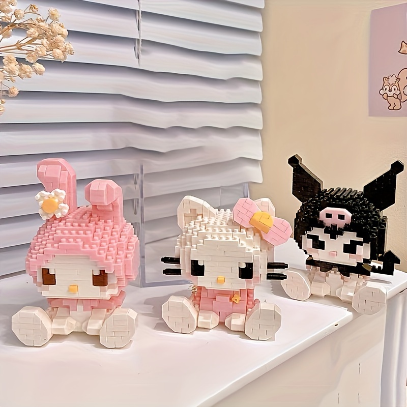 

Authorized Sanrio Cute Building Blocks Kawaii Melody Cartoon Building Blocks Toys Birthday Puzzle Doll Gift Decorations Assembled Small Ornaments