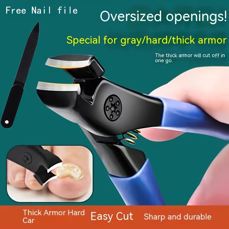 TEMU Heavy Duty Toenail Clipper Set, Large Opening For Thick Hard Toenails, , Easy To Grip, Splash Proof, Sharp And Durable Nail Clipper Tool - , Without Battery