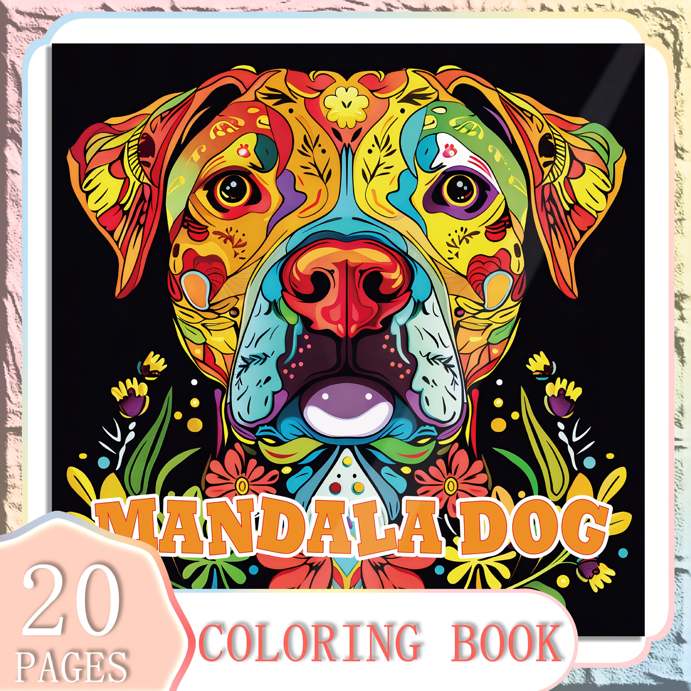 

1pc Mandala Dog Coloring Book For Adults - 20 Pages, Single-sided Print, Mixed Color Paper, Art Activity, Perfect Gift For , Ideal For Christmas And Halloween