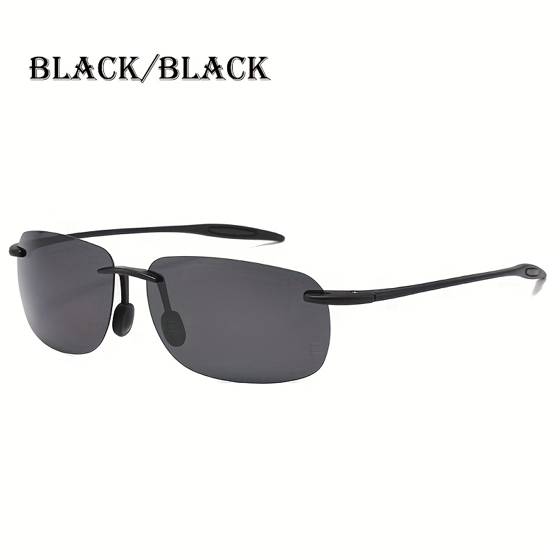 TEMU Driver Sunglasses For Outdoor Fishing, Frameless Tr90 Sunglasses For Men