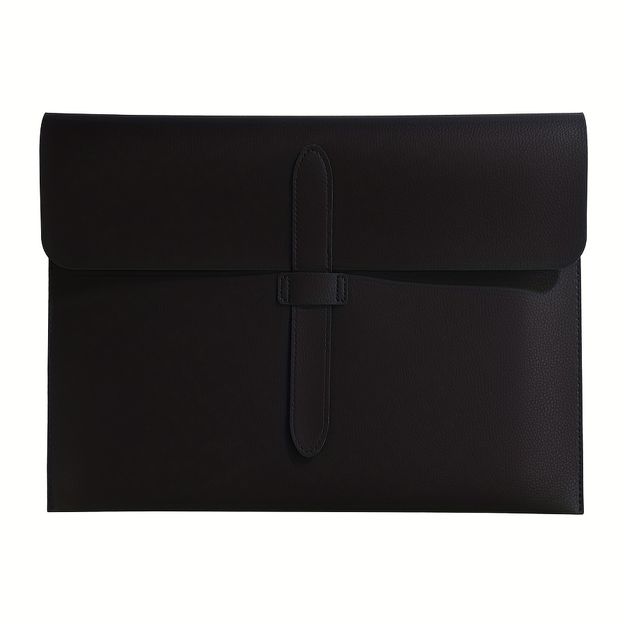 TEMU A4 Thickened Pu File Bag With Lychee Pattern, Large-capacity Office Storage Bag To Prevent Falling