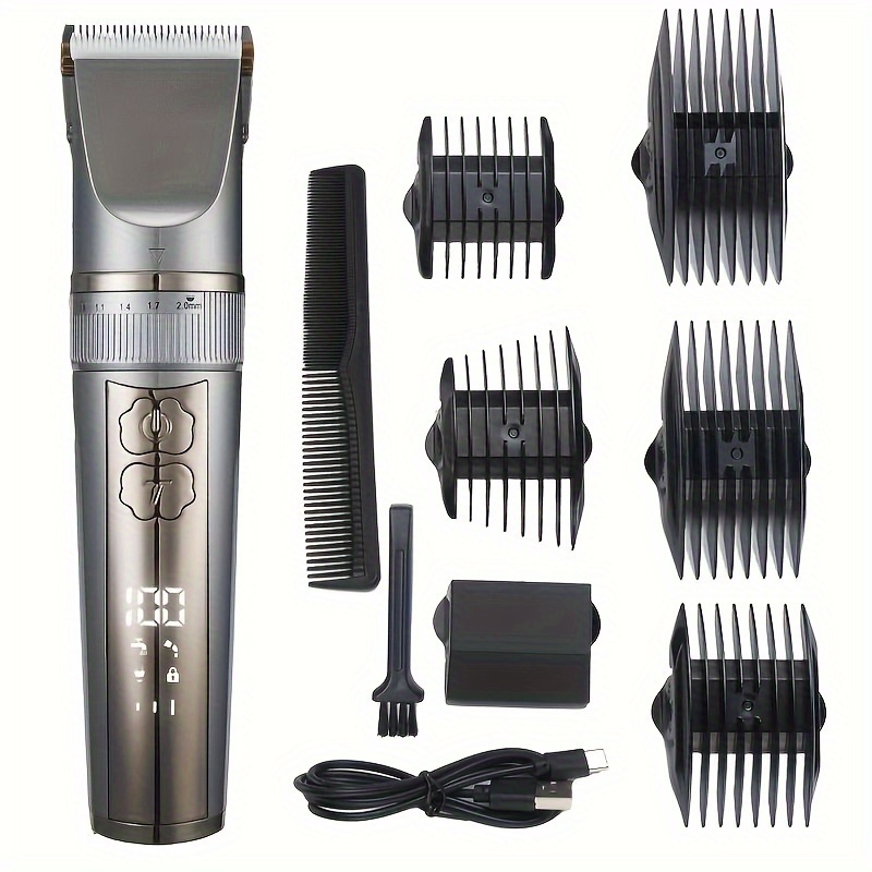 TEMU Electric Hair Clippers, Men's Hair Clippers, Home Haircutting Sets, Adjustable Hair Clippers, Cordless And Corded Hair Clippers, Rechargeable
