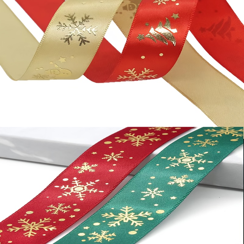 TEMU 8. Total, Christmas Polyester Ribbon For Holiday Decoration, Gift Box Wrapping, And Woven Ribbon