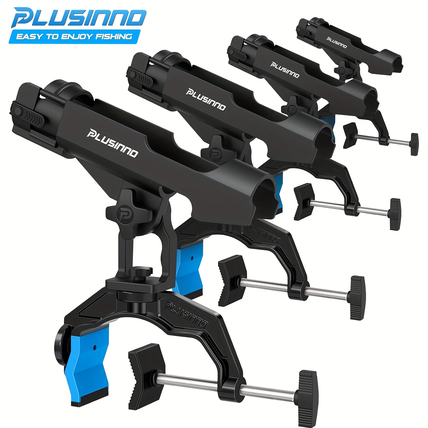 

Plusinno 4 Pack Fishing Rod Holders For Boat, Upgraded Fishing Rod Holder With Enlarge Clamp, Dual-v Shaped Design, Fit Round/ Boat Fishing, Fishing Gear, Fishing Gifts For Men