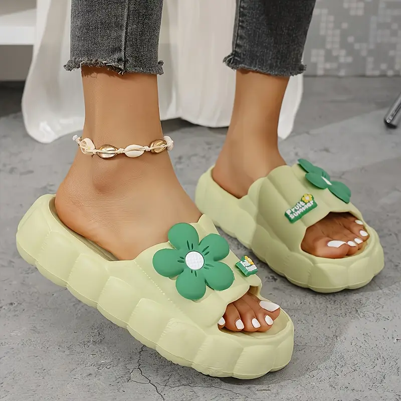 womens summer sunflower decor sandals lightweight comfortable indoor outdoor slippers with eva thick sole non slip breathable and versatile design for daily wear gifts and vacation use footwear floral sandals evasole Product details 2