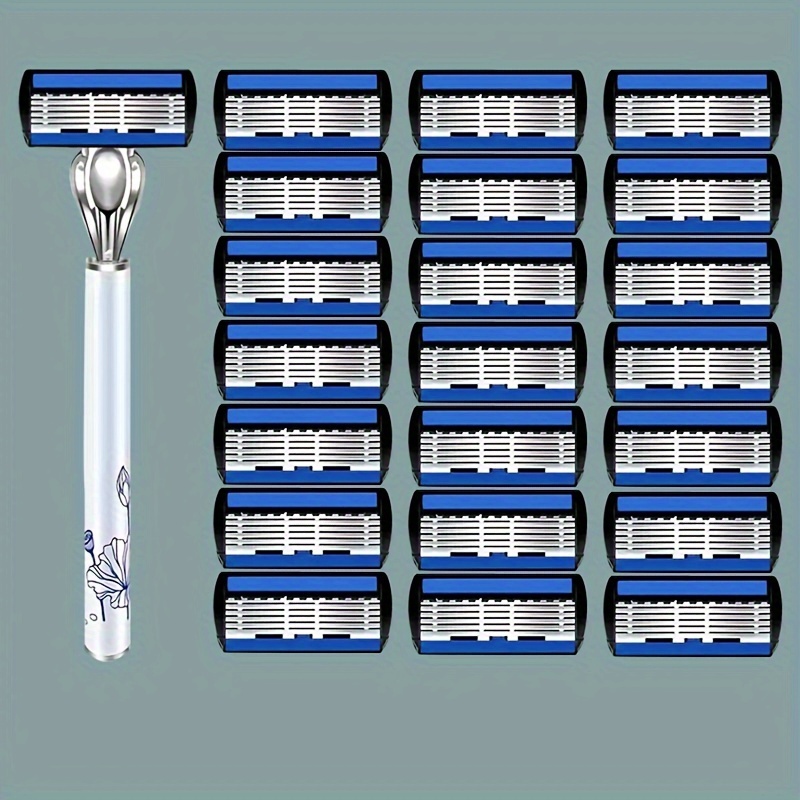 

Classic 6-layers Blade Razor, Manual Razor With Replacement Blades, Stainless Steel Blades, Shaving Tools Set