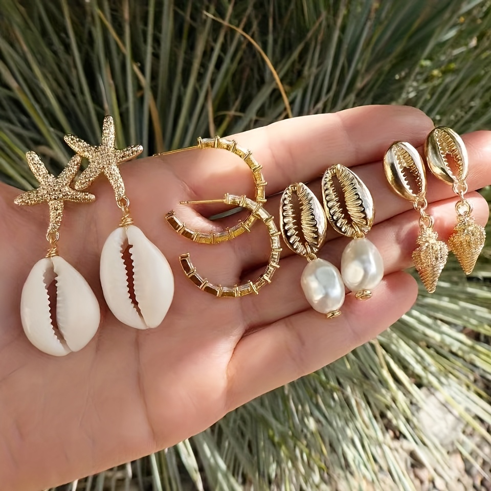Women's Classic Acrylic Shell Earrings Dangle Jewelry