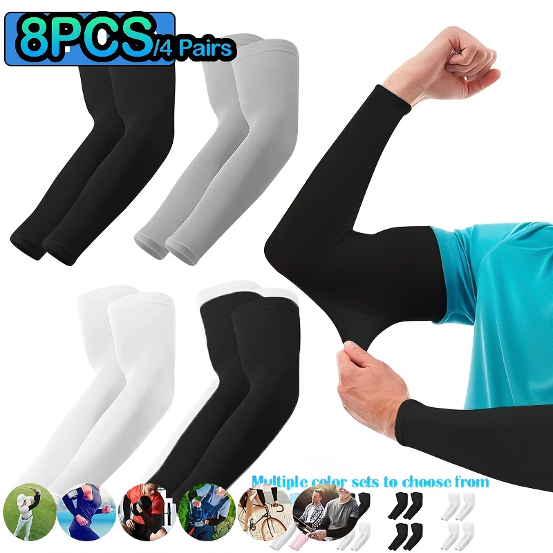 TEMU de compresión refrescantes de 8 piezas/4 , unisex, elásticos, de tela refrescante de secado rápido, transpirables, ideales para actividades al